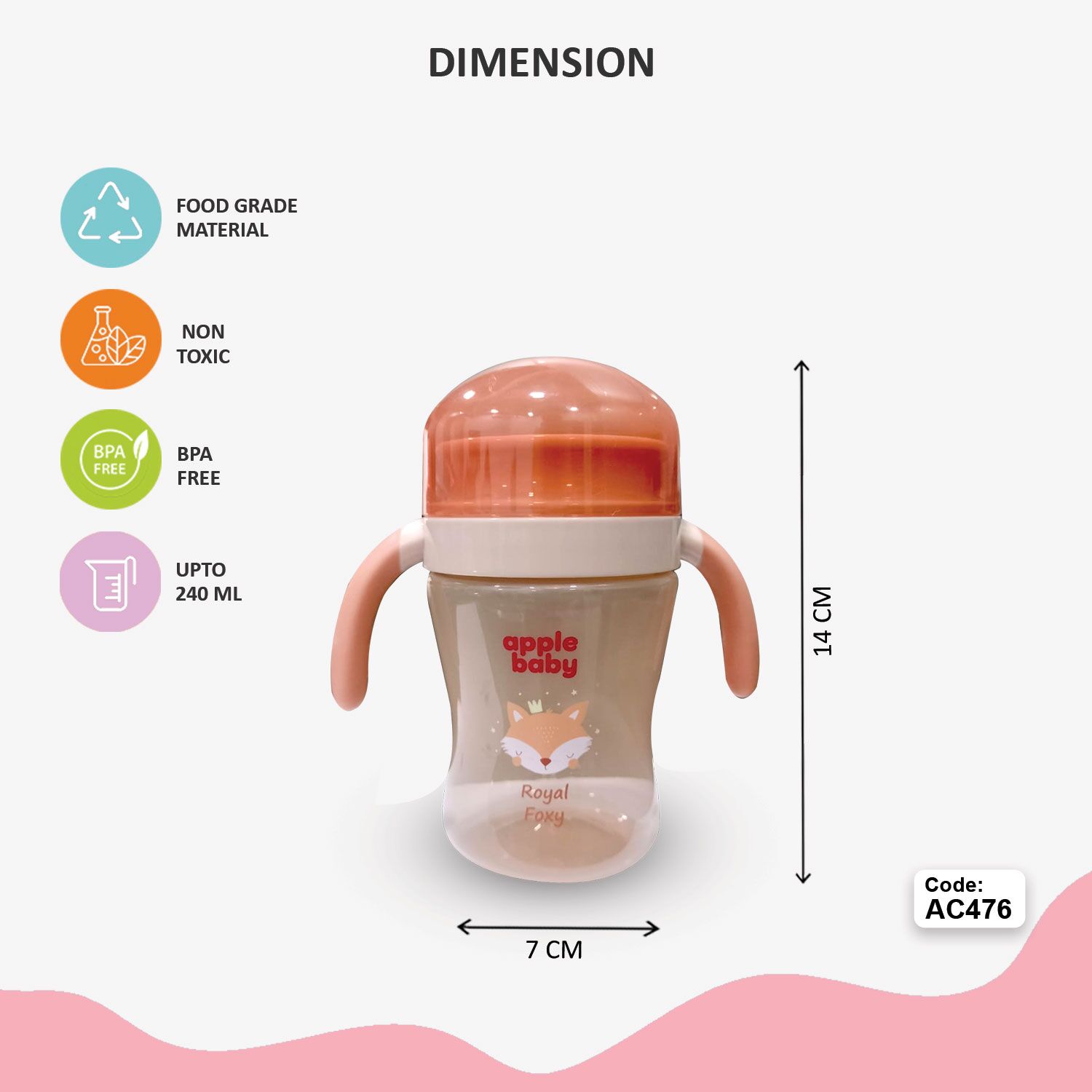360° Spill-Proof Sipper Cup Pink 3