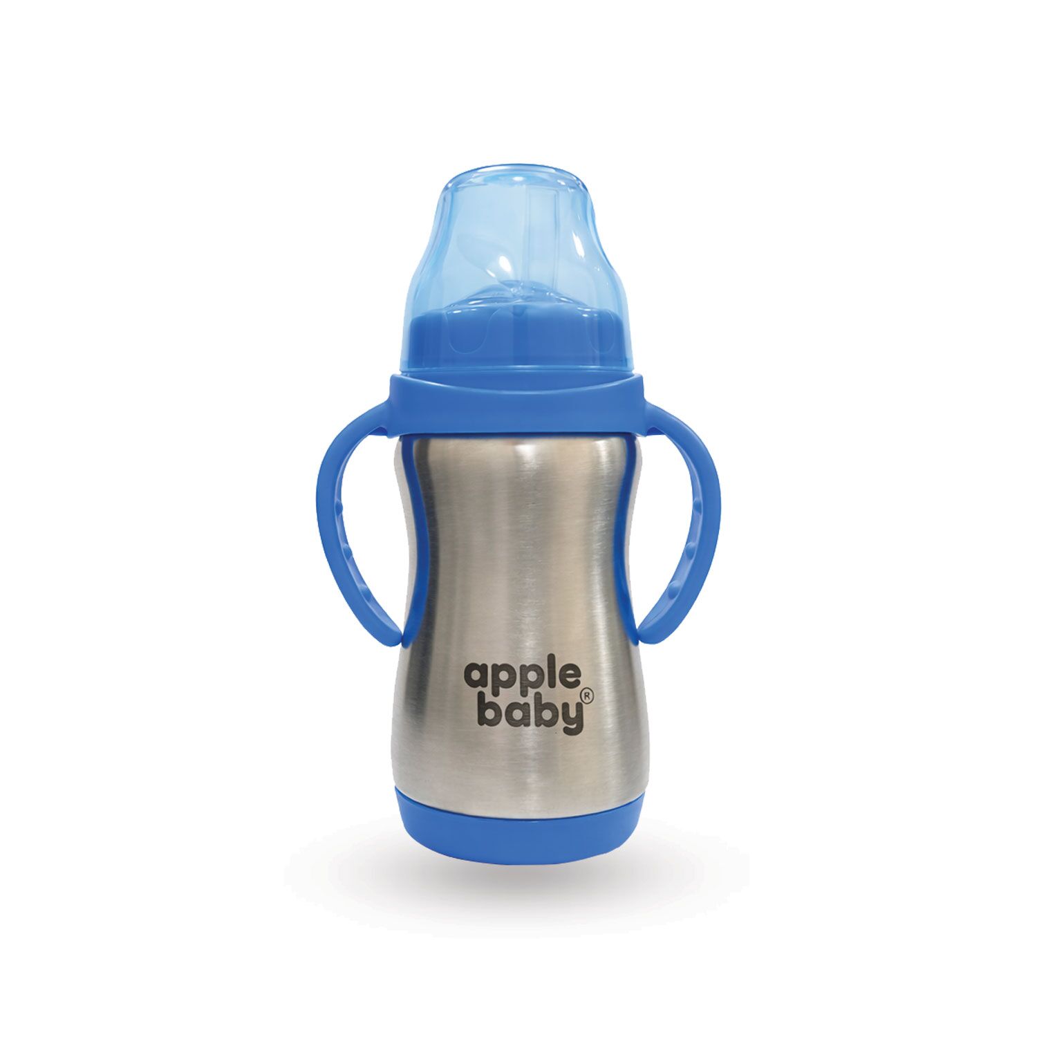 steel sipper with spout and straw 300ml blue cap