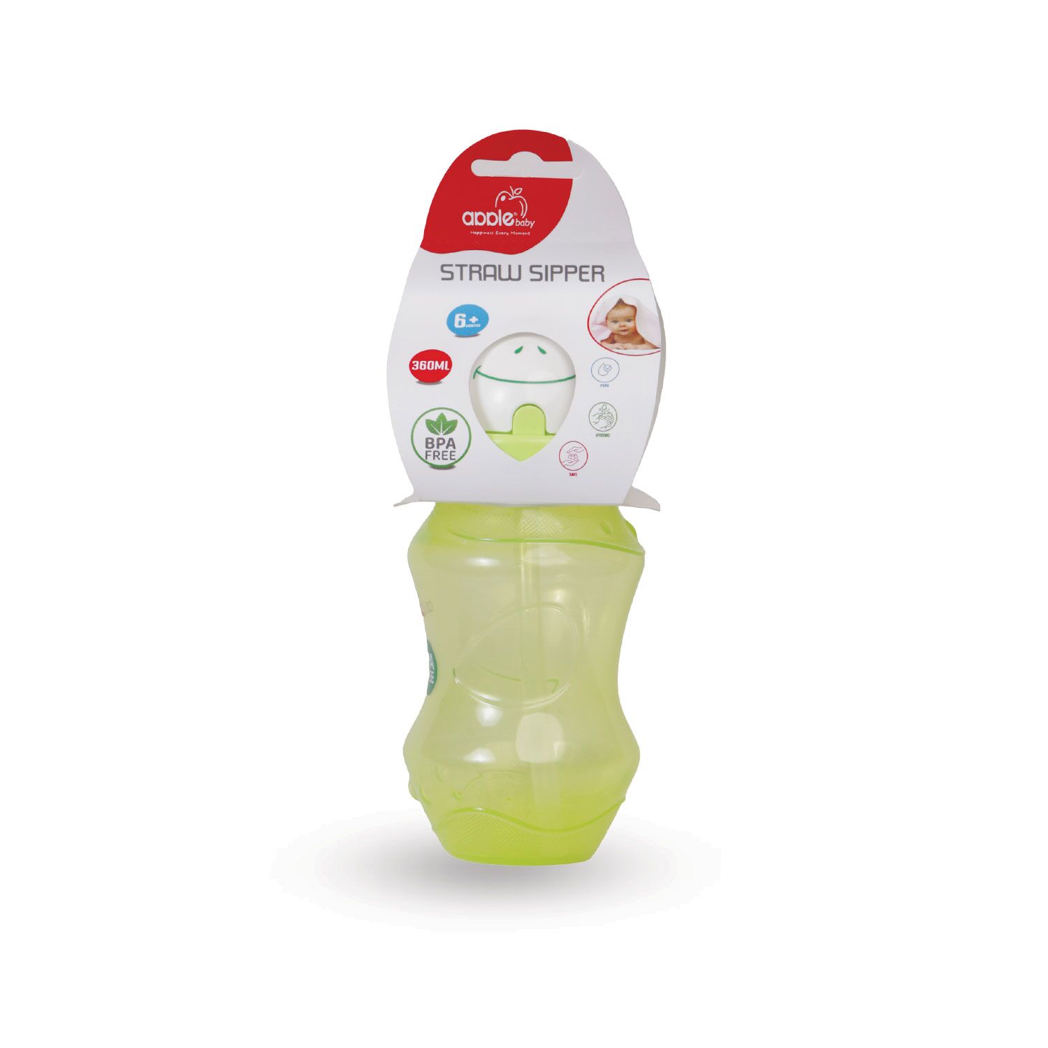 Straw Sipper Cup with Flip Top Cap Green 2