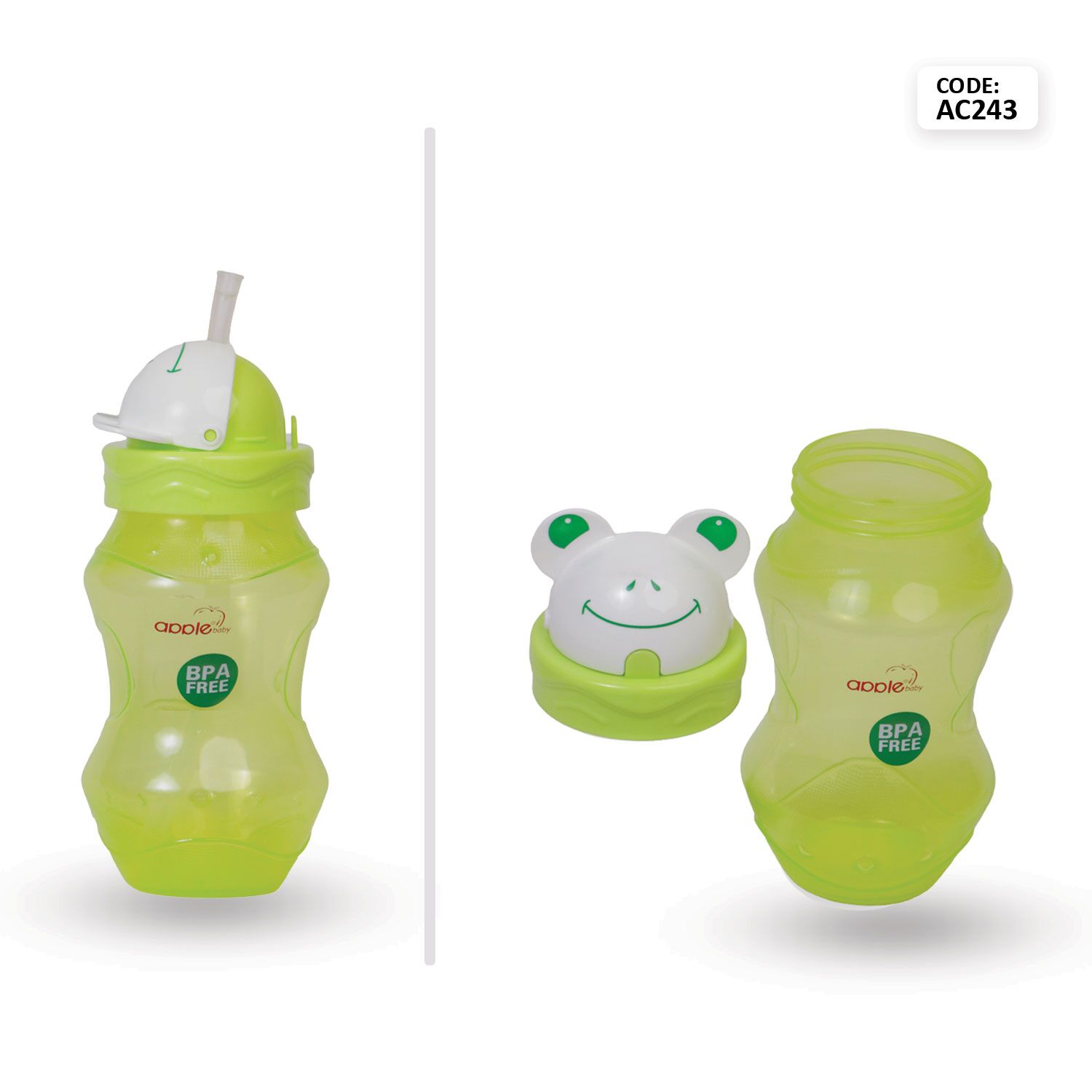 Straw Sipper Cup with Flip Top Cap Green 3