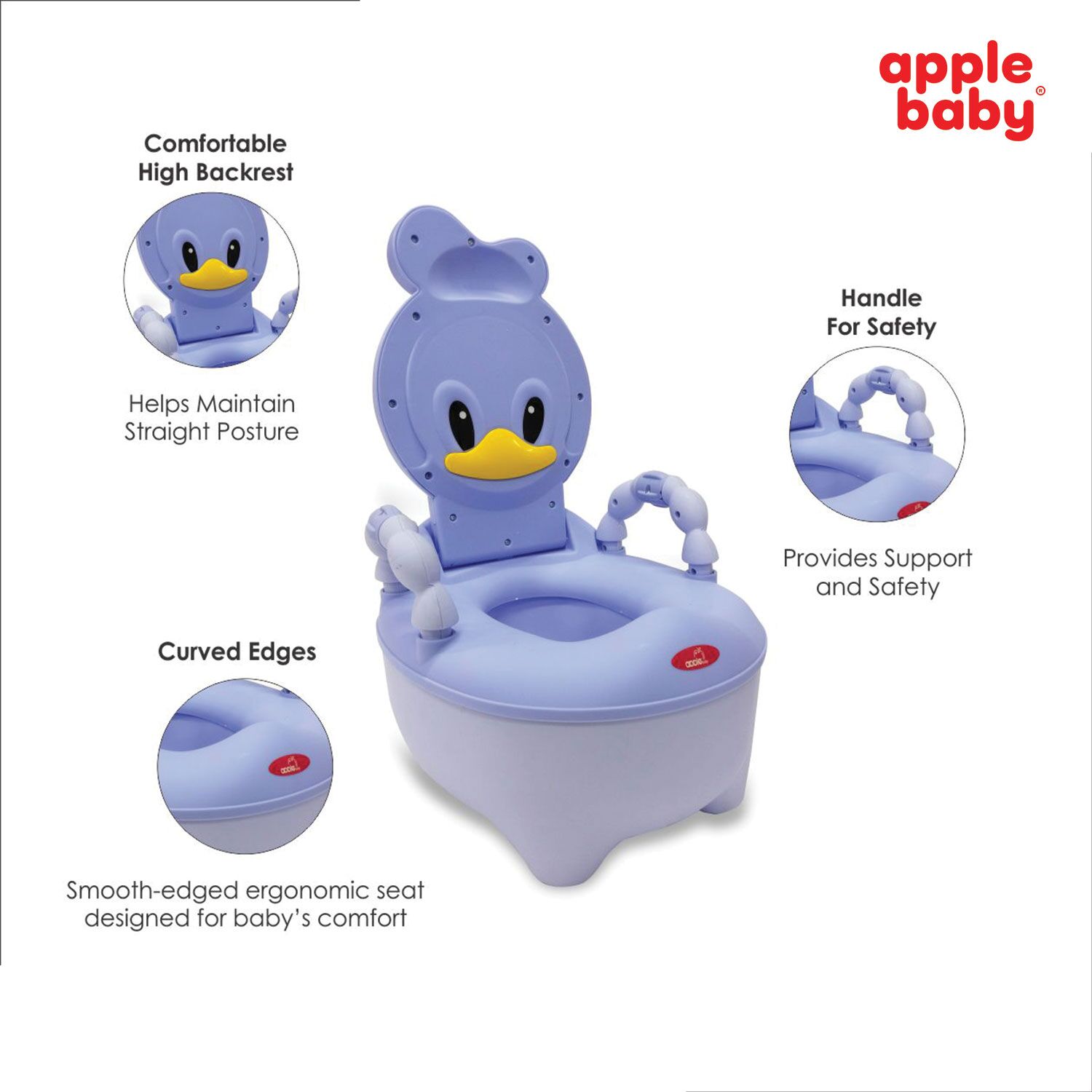 Duck Design Baby Potty Training Seat blue description