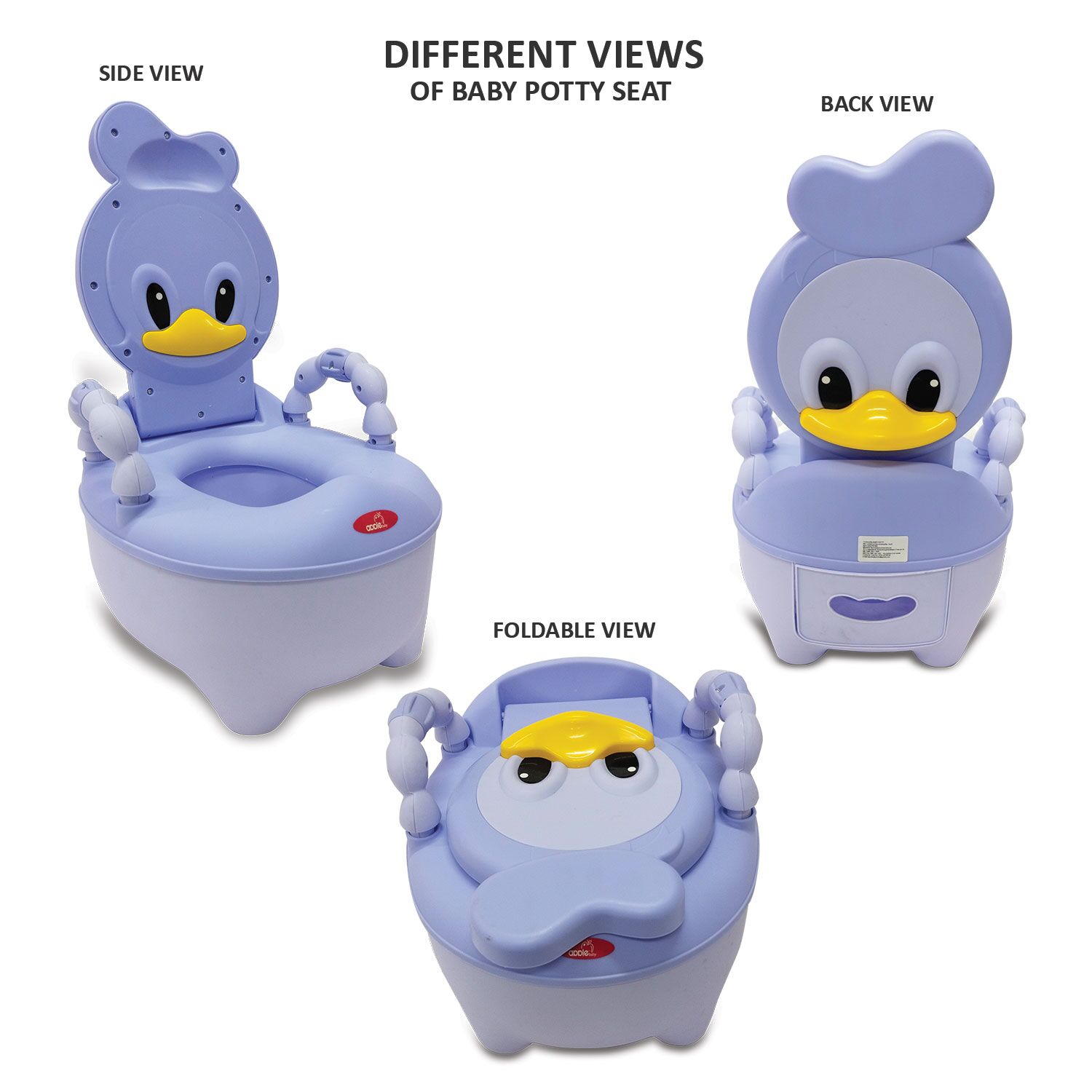 Duck Design Baby Potty Training Seat blue views