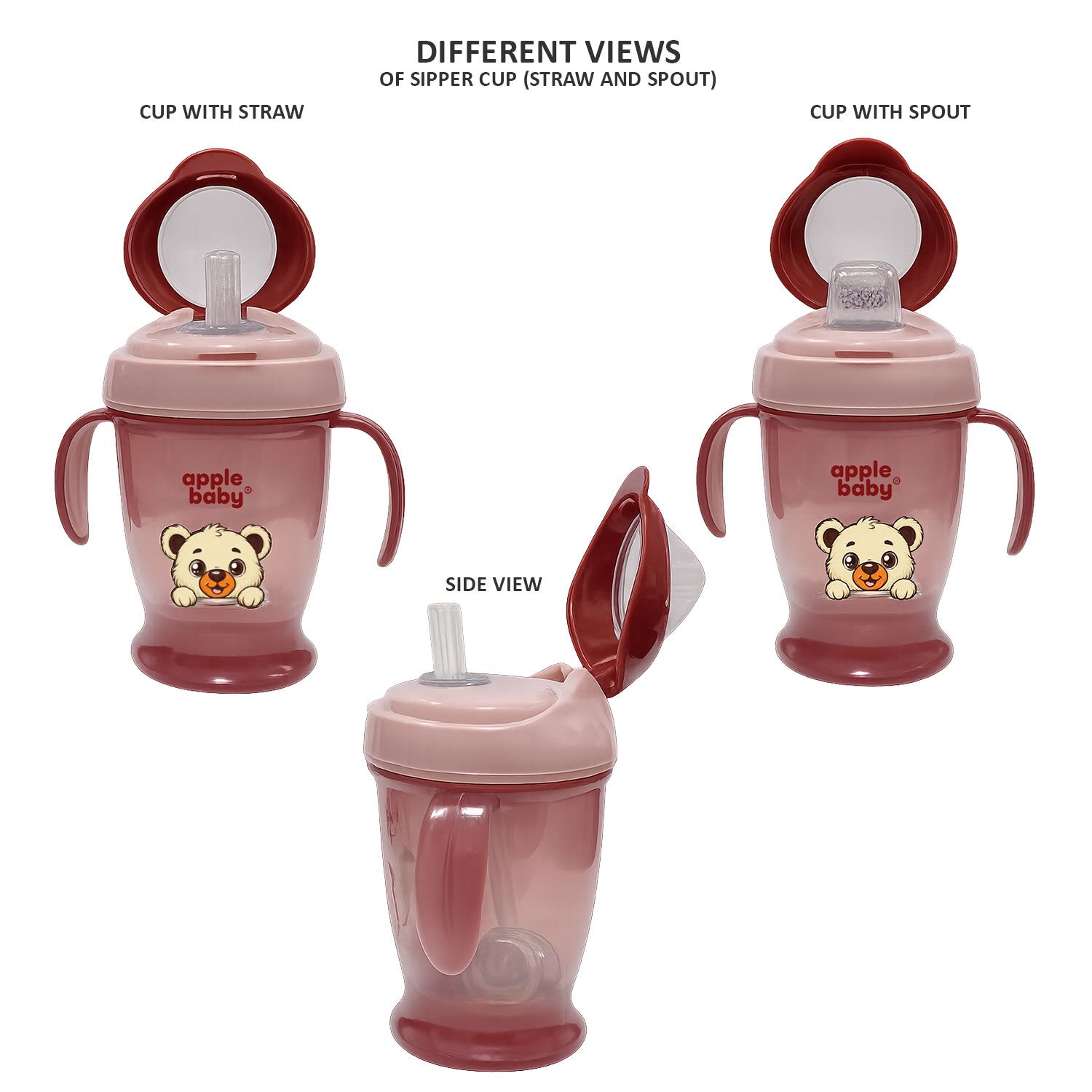 2-in-1 Sipper Cup with Straw & Spout Brown views