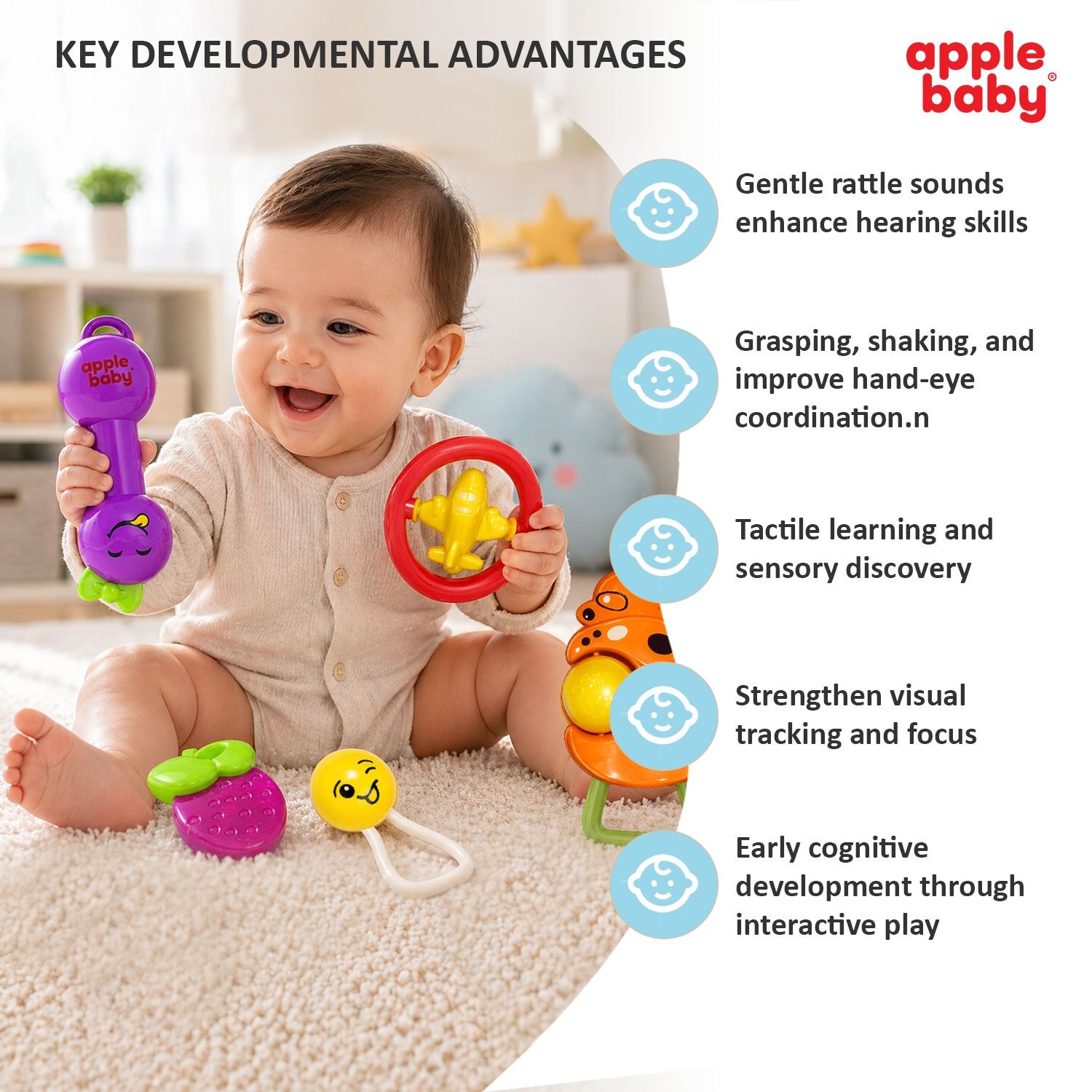 Baby Rattles 6pcs Set 3